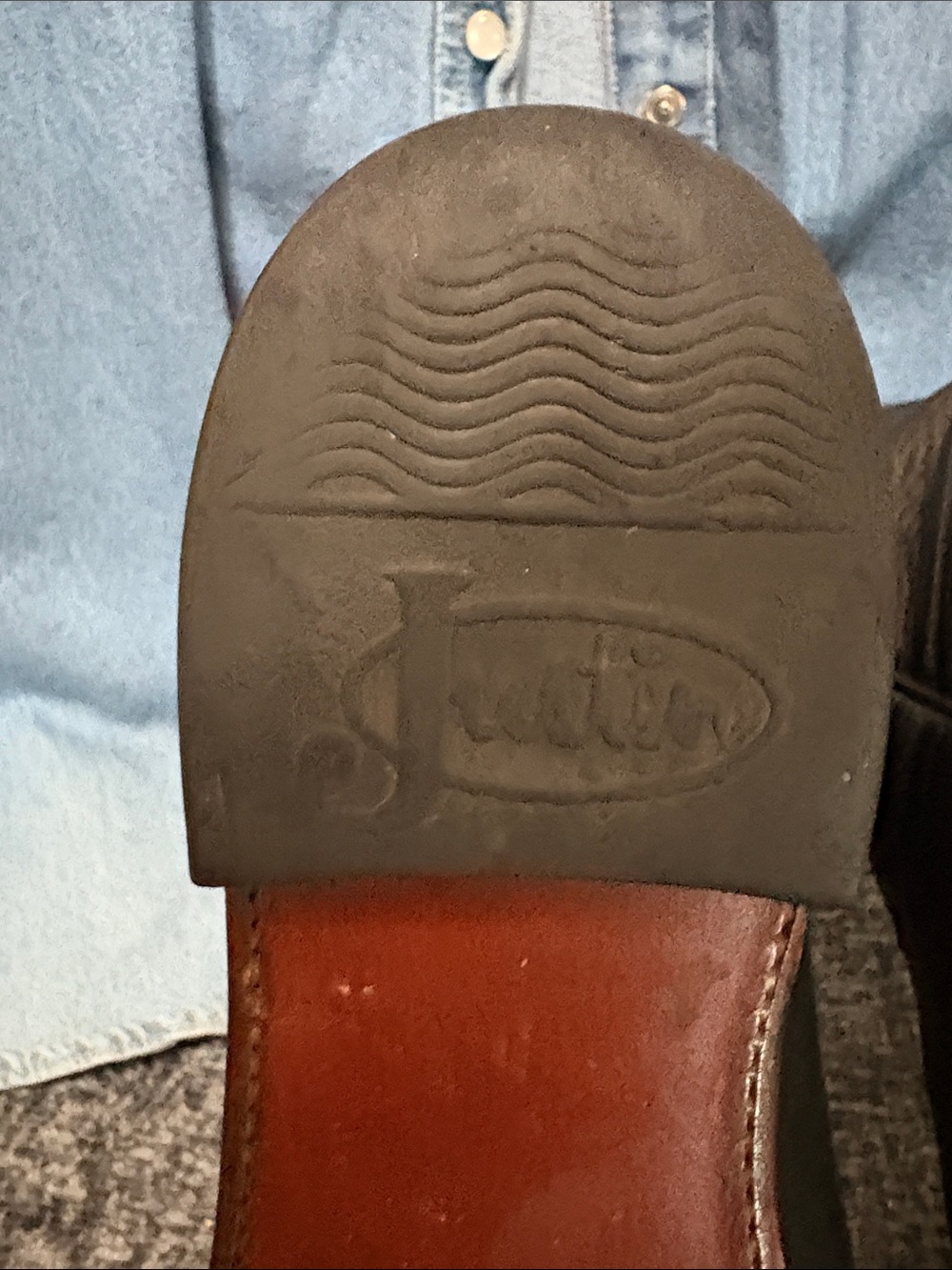 VTG Justin Black Leather Roper Cowboy Boots Women's Size 6 B - Picture 8 of 9